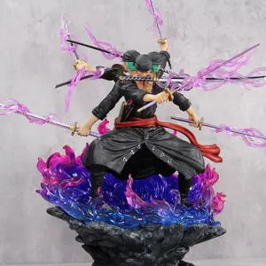 One Piece Zoro Nine-Blade Sword Figure, Three-Head Six-Arm Asura Collectible Display, Perfect Gift for Boys, Anime Fan Favorite