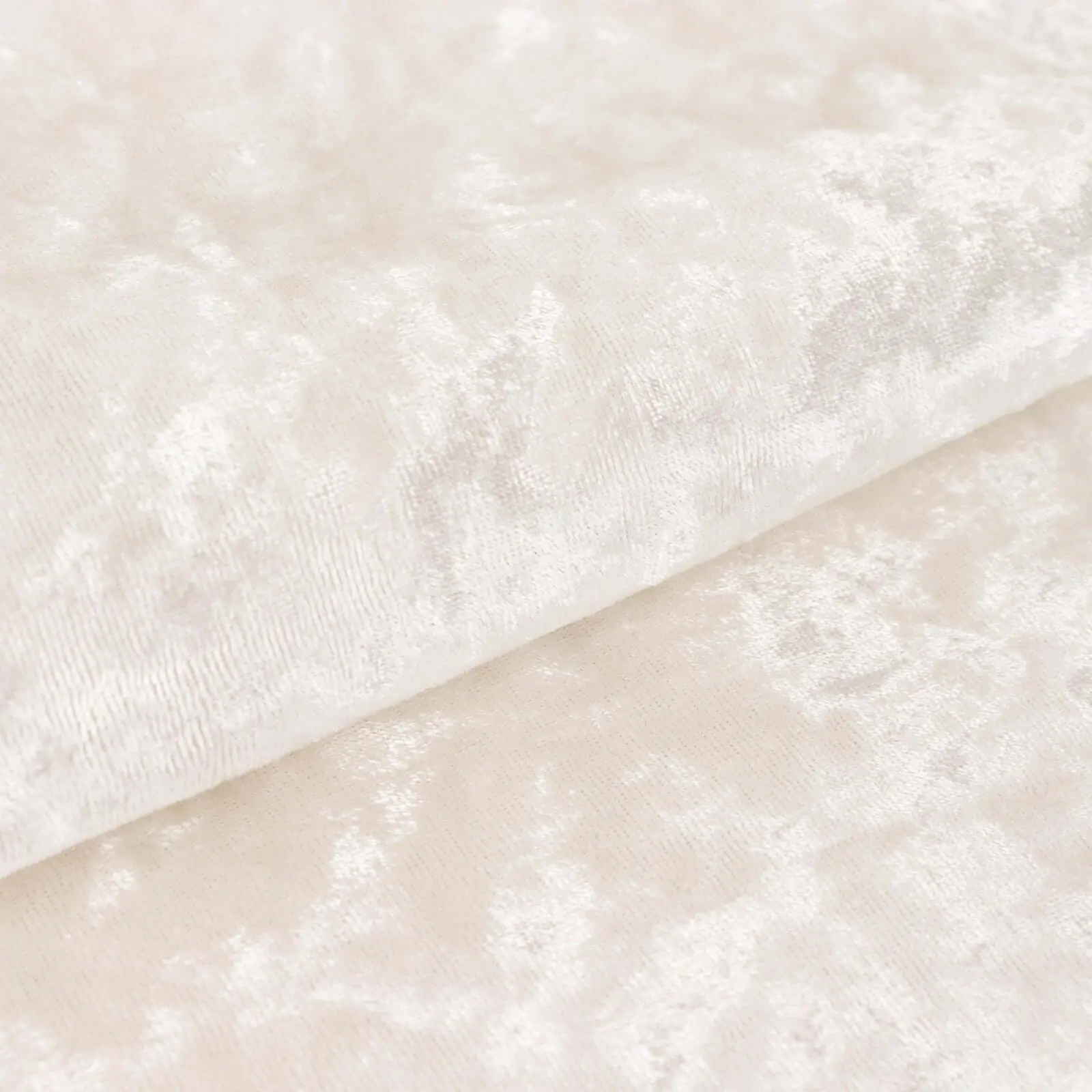 Ivory Crushed Velvet Fabric Bolt, DIY Craft Fabric Roll - 65"x5 Yards
