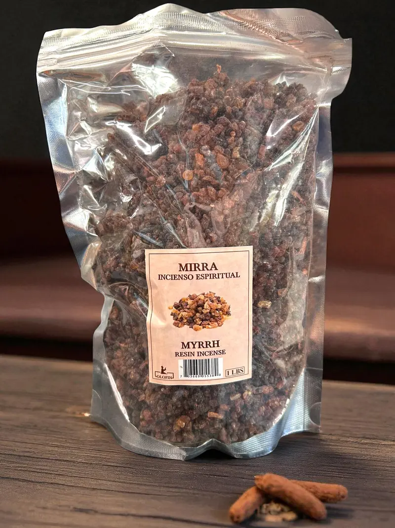 Olofin Brand Incense Myrrah 1 Pound Clear Packaging Resin for Your Needs Mirra Espiritual Spiritual Incense Resin Fragrance Perfume Aromatic Woody Scented