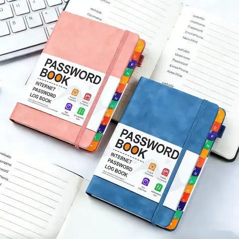 B6 Deer Head Password Notebook with Letter Tags - Office Accessories for Digital Security, Home+Office Login Organization, Easy Management of Credentials, Portable Secure Access Tool