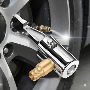 Universal Tire Inflator Adapter: Quick-Connect No-Tool Attachment for Air Compressors, Pumps & Car Tires - Fast & Easy Inflation Solution for Multiple Devices