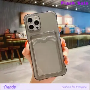 Clear Phone Case with Card Slot, 1 Count Transparent Phone Protective Cover, All-inclusive Phone Cases Compatible With iPhone 11 12 13 14 15 Pro Max Case iPhone 15 14 Plus Cases, Phone Accessory, Casing