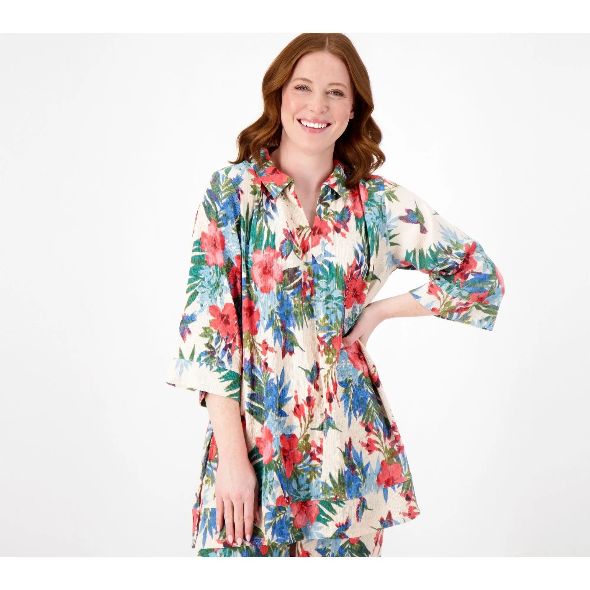 Cuddl Duds Crepe Knit Caftan Tunic