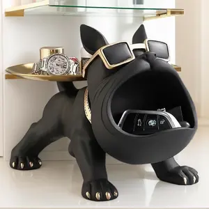 Modern Resin Animal-Theme Storage Tray - Home Decor Ornament with Stylish Sunglasses, Gold Accents, Sculpture Desk Decor for Entryway, Coffee Table
