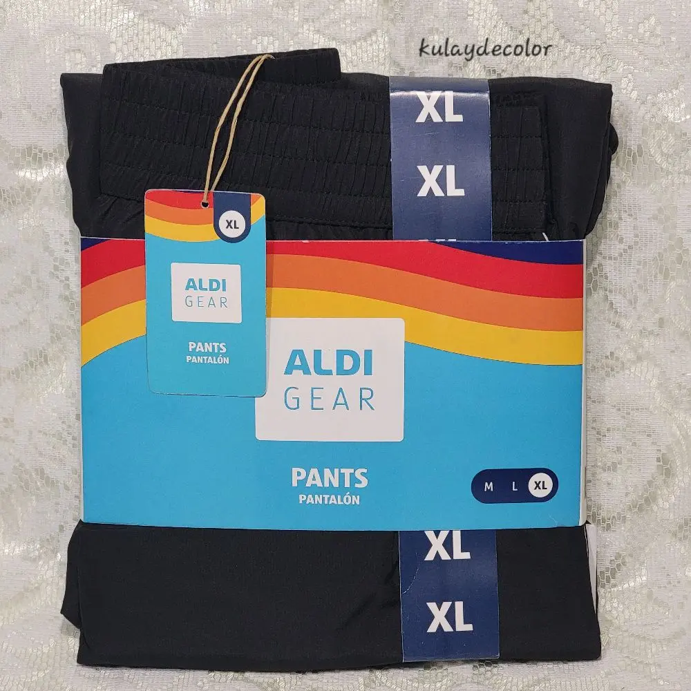 ALDI GEAR XL Black Jogger Pants Elastic Waistband Athletic Lounge Sweatpants Snap Buttons 100% Recycled Polyester Lounge Pants