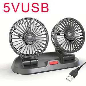 Car  360° Adjustable 3 Head Air  Automotive Electric  USB/12V/24V  2 Speeds Car Silent  For Home Desk Office&Car,summervibes Fan