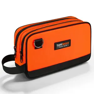 TUFFWORX Tool Bag, Dual Compartment Storage Pouch (Orange) Tool Bag Organizer Portable Tool Bag