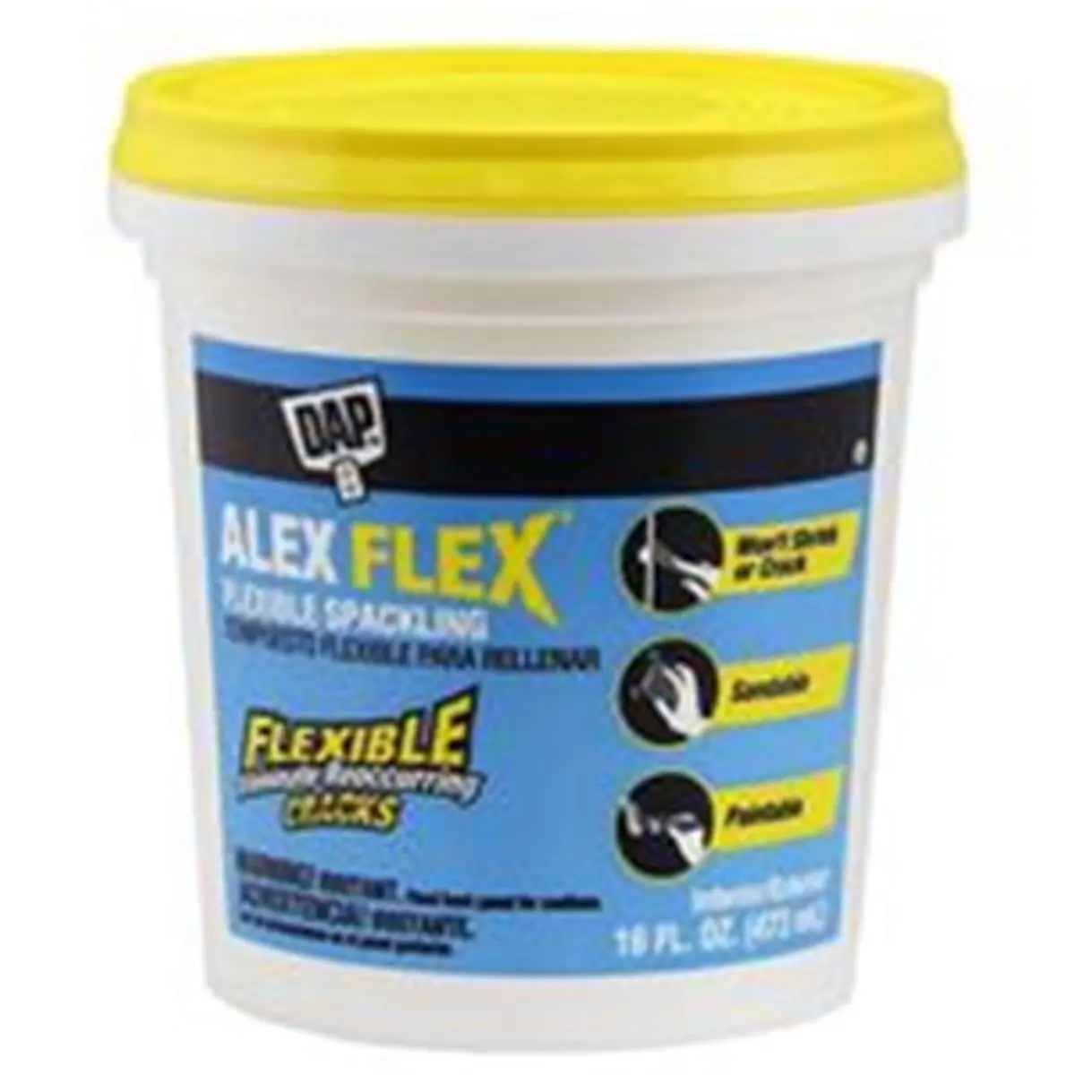 DAP Flexible Adhesive Spackling for Reoccurring Drywall Cracks, Paintable Repair Paste Can Be Sanded to a Smooth Finish, Drywall Repair, Flexible Putty, Flexible Paste