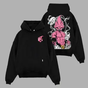 Retro Majin Buu Washed Anime T-Shirt Oversized Streetwear Retro Shirt | Heavy Cotton Gift for DBZ & Anime Fans