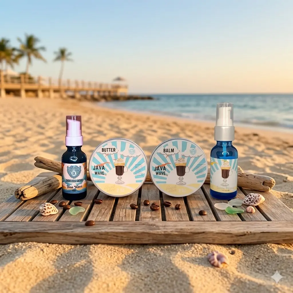 Java Wave Complete Set -Beard Oil, Beard Butter, Beard Balm, Liquid Beard Butter