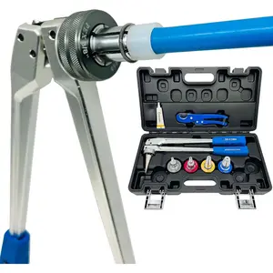 Manual PEX Pipe Expander Tool Kit with 3/8",1/2",3/4",1" Expansion Heads suit for Propex Expansion Meets ASTM F1960 Standard PEX Coupling Fitting  Heat