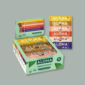ALOHA - Protein Bar Sampler #2 - Variety Pack - 12-count - 14g of plant-based protein - 5g of sugar or less