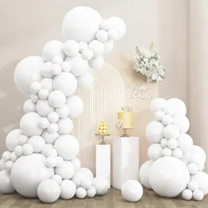 135pcs White Balloons Different Sizes 18 12 10 5 Inch for Garland Arch, Latex Balloon for Wedding Birthday Party Baby Shower Anniversary Baptism Decorations