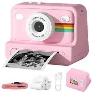 Portable Instant Photo Digital Camera, 1-Second Instant Photo Printing, Video Selfie Camera, 1080P HD Screen, Supports Photo Printing, Photography, USB Cable, Lanyard, Three Rolls of Print Paper, Holiday Birthday Gift, Portable Travel Printing