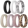 ThunderFit Women's Silicone Wedding Rings - 5.5mm Wide, 2mm Thick Engagement Rings, Rubber Engagement Bands, 7-Pack