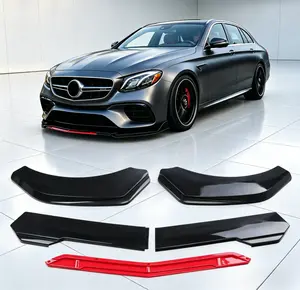 Front Bumper Lip & Side Skirt Spoiler, Adjustable Universal Car Lip Spoiler Kit, 1.9m/6.2ft Wide Side Skirt Extension, Sporty Exterior Decoration for Most Sedans Daily Drivers