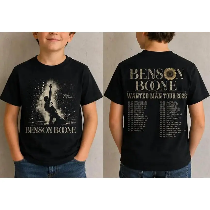 Youth and Adult Benson Wanted Man Tour 2026 Concert Shirt 2 Sides, K-Pop Merch 2026 Shirt, Fireworks and Rollerblades Tour 2026