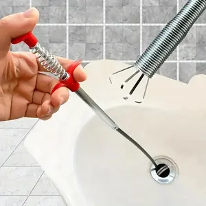 Flexible Kitchen Drain Cleaner Tool with Claws, Drain Clog Remover, Drain Auger, Designed for Sink Drains, Sewer Pipes, and Toilet Plunging, Essential Cleaning Accessory