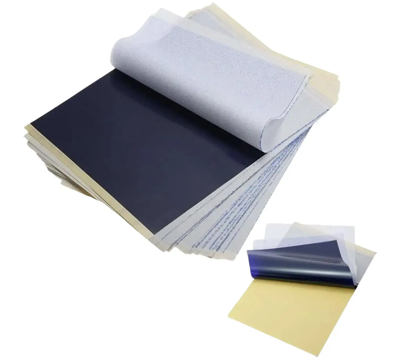 50PCS A4 (8.5 inches/21.59 × 29.3 Cm) 4-Ply Thermal Tattoo Transfer Paper, Precision Tracing Carbon Paper for Tattooing, Crisp & Clean Transfers, Hectograph Stencil Copy Art Materials