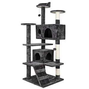 NOVA 53inch Cat Tree Cat Tower Condo W/Scratching Posts, Kitten Play House Dark Gray