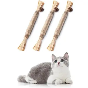 Natural Silvervine Sticks Cat Toys, Catmint Silvervine Blend Sticks, Catnip Kittens Chew Toys Teeth Cleaning, Cat Treat Edible Kitty Lick Toys