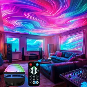 Charming Aurora Projection Lamp, Starry Sky Projector, USB Powered LED Atmosphere Light with 7 Colors, Perfect for Bedroom Ambiance & Home Theater Lighting