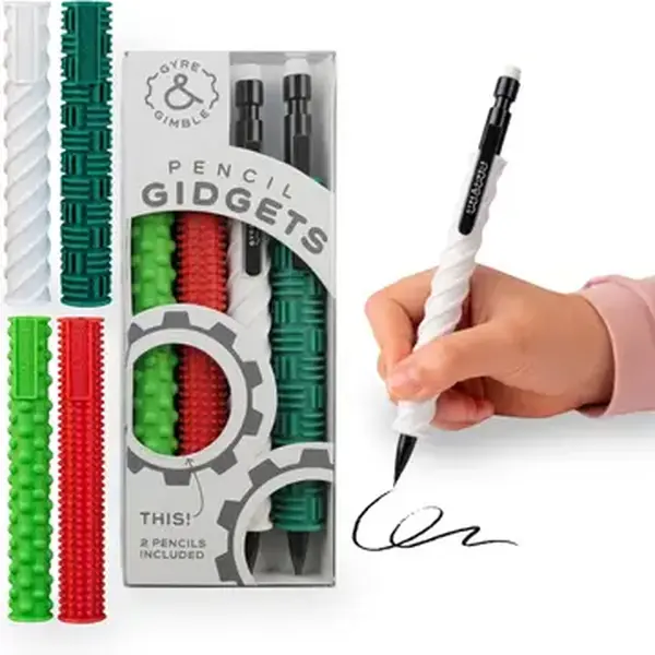 Mechanical Pencil Fidget Set, 4 Sleeves & 2 Pencils with Fidget Support, Focus Aid, Nature Theme & Silicone Textures for Office Stationery Needs