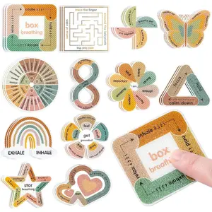 Sensory Strips for Anxiety Calming Stickers, 36Pcs 2 Textured for Mood Calming, Breathing Mindfulness Fidget Sticker for Kids, Anxiety Relief at Office & Classroom Desk