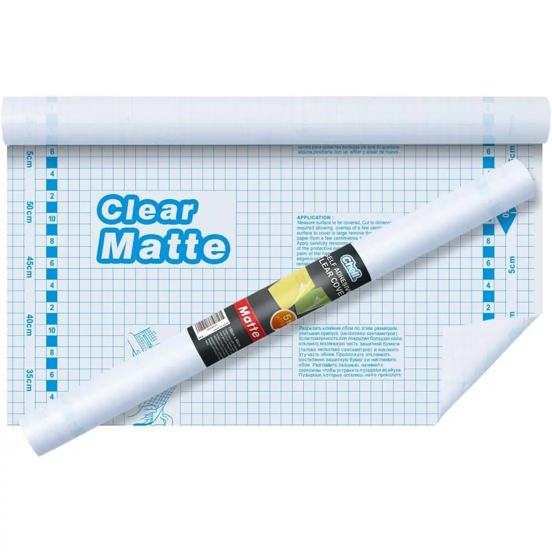 Matte Clear Contact Paper Roll for Books, Crafts and Countertops, Self Adhesive Book Cover, 17.5 in x 5 ft