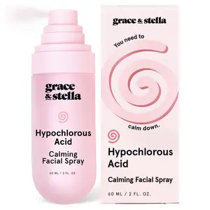 Hypochlorous Acid Spray – Face & Body Acne Spray Gentle Mist to Calm Redness & Flare-Ups, Back Acne Soothing Facial Mist for Sensitive Skin Travel Size 60ml by grace & stella