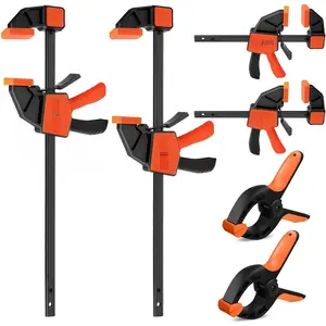 6-Pack Wood Clamps for Woodworking, 12" and 6" Bar Clamps, Wood Working Clamp Sets, Quick Clamps F Clamp with 150 LBS Load Limit (6-Pack)