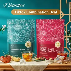 [Valentine Gift][Ultimate Women's Wellness Bundle] Hormone Balance & Detox Tea Set | Brown Sugar Longan & Ginseng Reishi | PCOS, Period Relief & Adrenal Support,2 Packs 27-Day Supply) - BEST VALUE  ,[100% Natural],Caffeine-Free