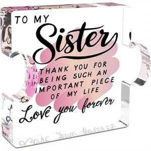 Unique Acrylic Puzzle Board Gift for Sister Birthday, Easter, Wedding Decorative Sign, Ladies Filler Item, Perfect for Special Occasions