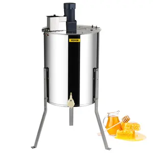 【fathersdaygift】VEVOR Electric Honey Extractor, 4/8 Frames Honey Spinner Extractor, Stainless Steel Beekeeping Extraction, Apiary Centrifuge Equipment with Height Adjustable Stand, Honeycomb Drum Spinner with Lid, Modern