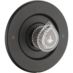 Shower Faucet Trim Kit Compatible with Moen Fit Chateau Valve Only, Pull-on Push-off Design Knob Handle, Matte Black