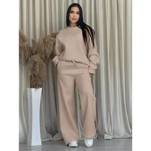 Women's Fleece-Lined Loose Fit Two-Piece Set, Comfortable Casual Wear for Daily & Sports Use, Soft and Cozy LadiesGift