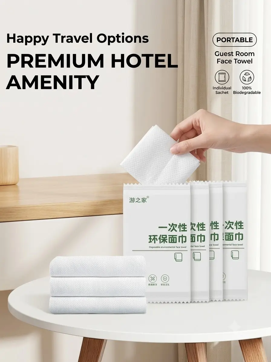 Disposable Wood Fiber Towels - 100Pcs/Order, 30×50cm, 60gsm, 3-Side Sealed, Ideal for Hotels & Travel (Home & Bathroom Supplies)