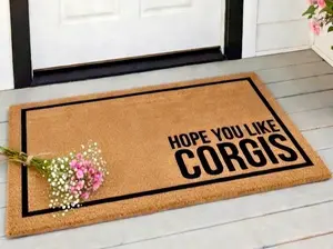 Hope You Like Corgis Doormat, Dog Doormat, Housewarming Gift, Corgi Doormat, Dog Door Mat, Pembroke Welsh Corgi, Dog Lover Gift, Corgi Owner