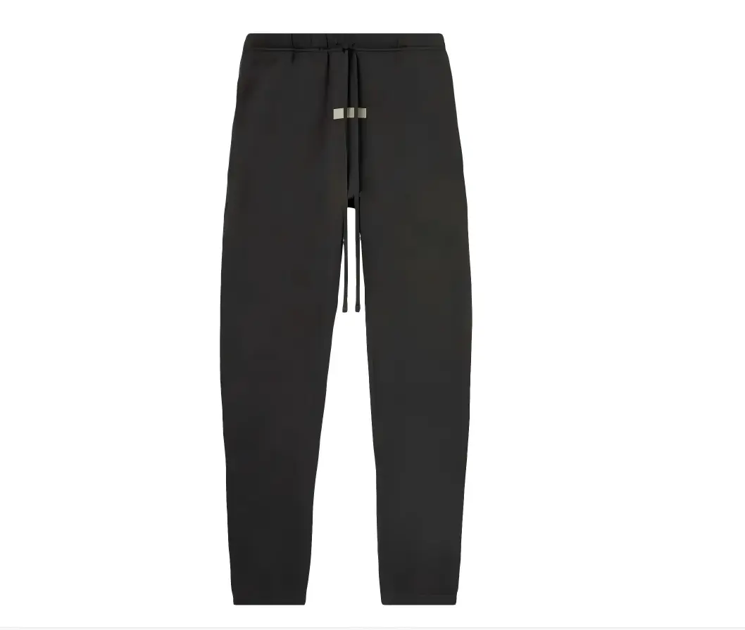 Comfortable 1977 Fleece Sweatpants, Plain Black Casual Lounge Pants with a Drawstring and Gold Logo for Everyday Use, 2024 Season, Layer Friendly