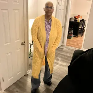 Product Review of Plus Plain Textured Drop Shoulder Cardigan, Casual Long Sleeve Pocket Coat for Women, Women's Plus Clothing for Spring & Fall from b**9