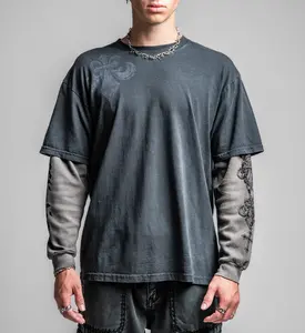 Affliction Men's Long Sleeve Shirt Gate 2fer Affliction Men's Long Sleeve Shirt Gate 2fer