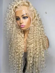 Fashion Ultra-Soft 26 Inch Lace Frontal Wig, 180% Density Deep Curly Pre-Braided Hair, Daily Use, All Seasons