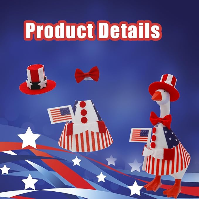 7-Inch Desktop Goose: Independence Day & Mexican-Style Outfit, Goose Costume, and Magnetic Accessories