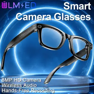 ULMIED Smart Camera Glasses with 8MP HD Recording, Hands-Free Photo & Video Capture, Wireless Audio Wearable for Travel & Daily Use