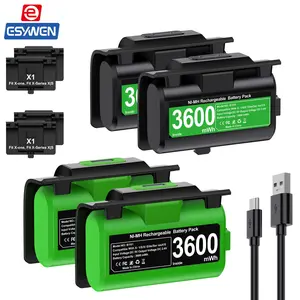 ESYWEN Xbox Battery Pack Rechargeable with 4 Back Covers and a USB C Charging Cable, 2X 4800mWh Xbox Controller Battery Play and Charger kit for Xbox One and Xbox Series X/S-White