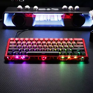 This 61-key red mechanical keyboard features a variety of RGB lighting options and supports custom lighting designs. It combines aesthetics and practicality, offering excellent value for money.