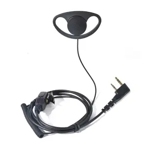 D Shape Two Way Radio Earpiece with PTT, Walkie Talkie Wired Headset with Swivel Boom Microphone for Baofeng Kenwood Retevis 2 Way Radio UV-5R Mini BF-F8HP PRO 5RM DM32 UV32 GM21 UV-5G Plus K5PLUS AR-152 UV-17R BF-888S GM-15PRO UV-S9 Plus Etc Radio