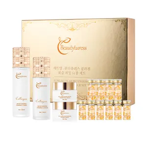 14-Piece, 12-Piece, 9-Piece, Gentle Korean  Anti-Aging Collagen Powerhouse Set | Deep Moisturizing + Firming Treatment | Stimulates Collagen, Refines Skin | Box Women Cream Facial Protector