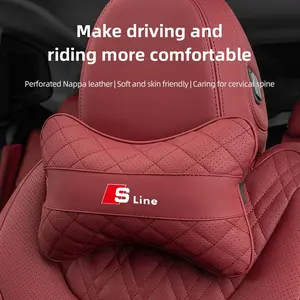 Car Headrest Neck Support Seat Lumbar Cushion Neck Pillow For Audi Q7 A8L A5 A6 A7 Q8 A4 SQ7 S4 S8 S6 S7 S5 S3 SQ5 e-tron Q5 Q3 Q6 SQ6 SQ8 Q4 SQ2 A3 TTS Q2 A8 S1 A1 Quattro S Line Car Accessories