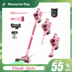 [2026 New Arrivals] S2 Cordless Vacuum Cleaner, 350W Brushless Motor for Powerful Suction, 55-Min Runtime, 8-in-1 Self-Standing Stick Vacuum with Green LED, Anti-Tangle Rechargeable Vacuum for Floors, Carpets, Tiles, Pet Hair & Car